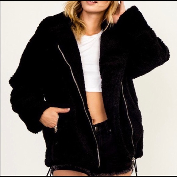 Bomber Jacket- Black - Picture 2 of 4